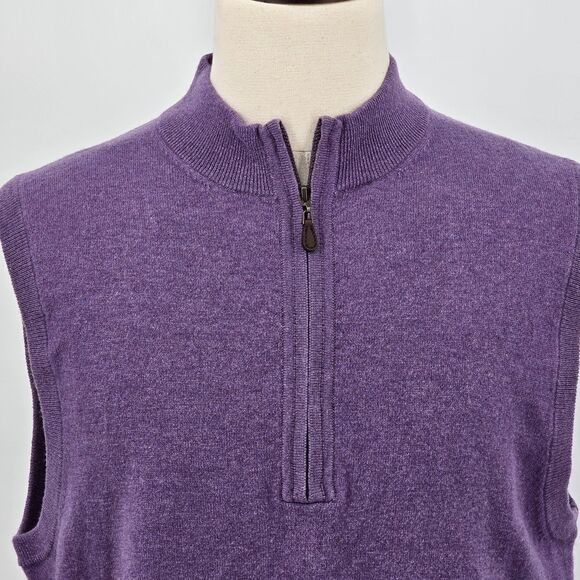 Donald Ross Other - Donald Ross 1/4 Zip Pull Over Sweater Vest Men's L Purple 100% Lambswool